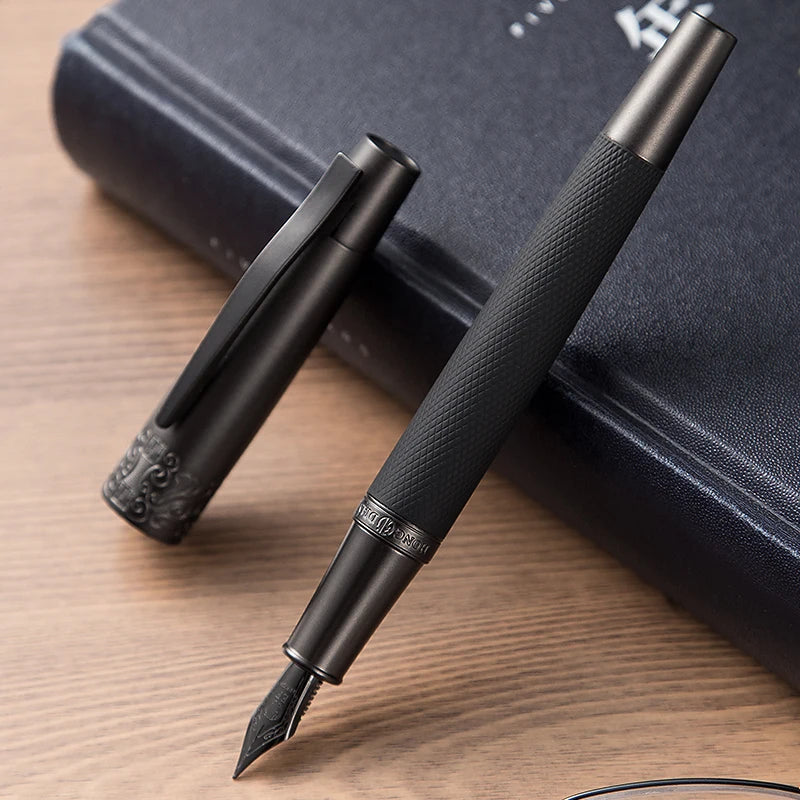 LT Hongdian 6013 Black Metal Fountain Pen Titanium Black