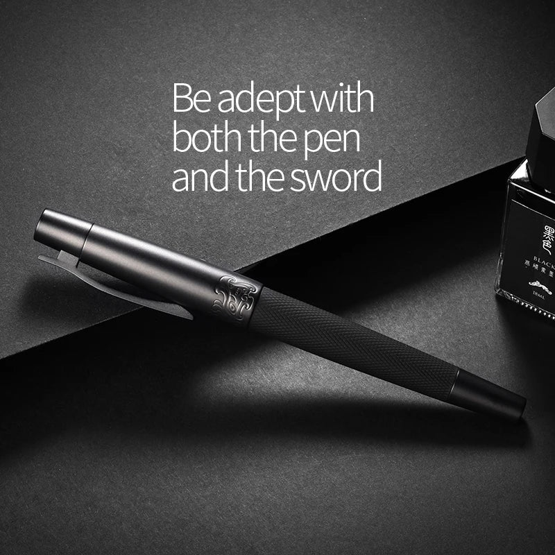 LT Hongdian 6013 Black Metal Fountain Pen Titanium Black