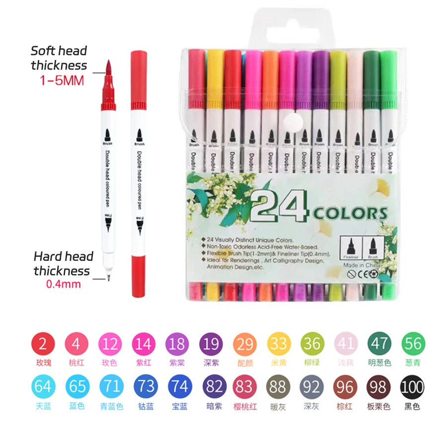 12-262 Colour Double Pen Tip Markers