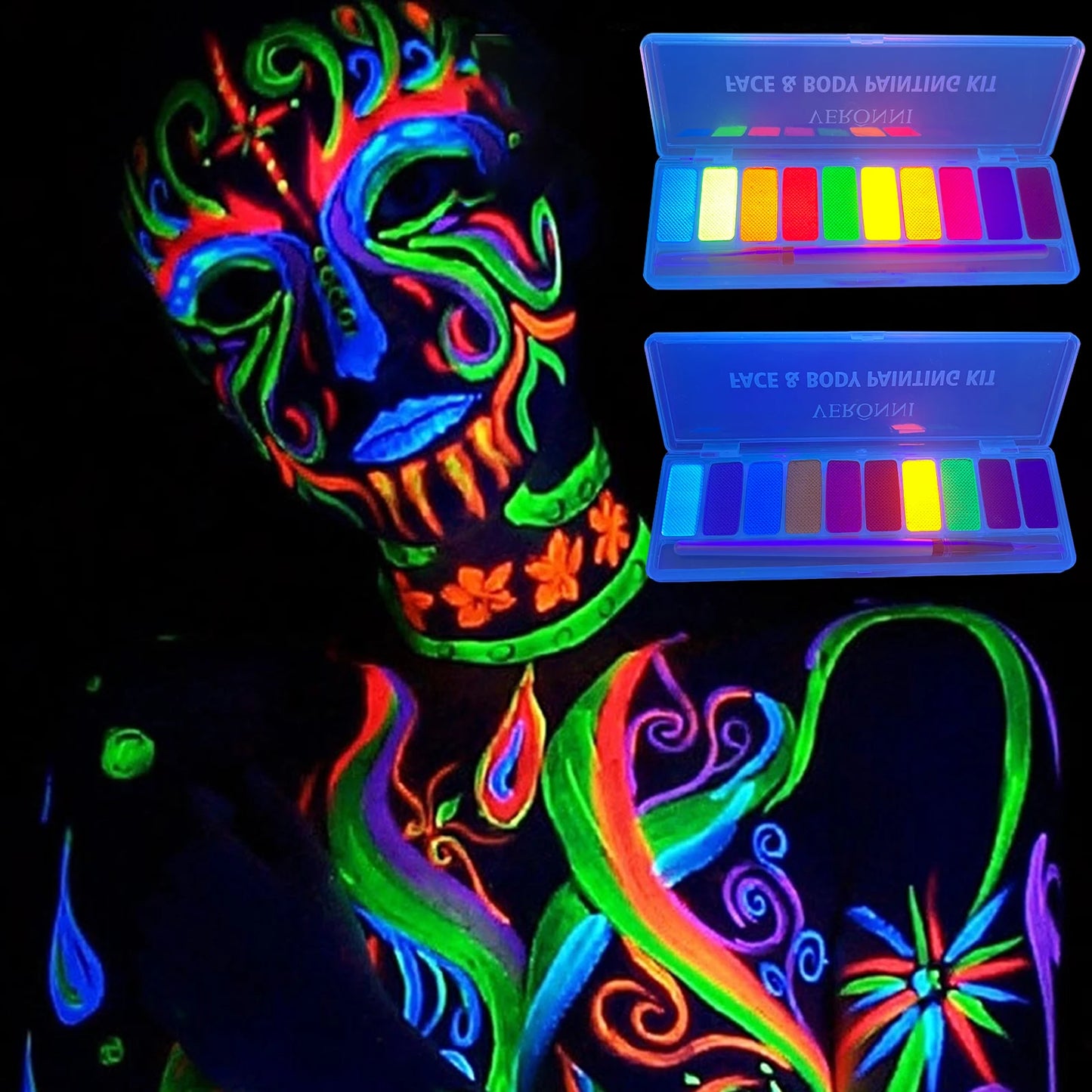 10 Colours Glow Body Art