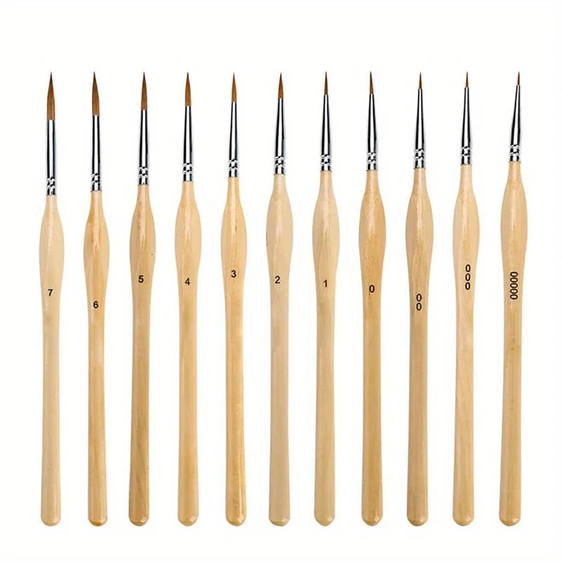 Miniature Paint Brushes Set - Goat Hair