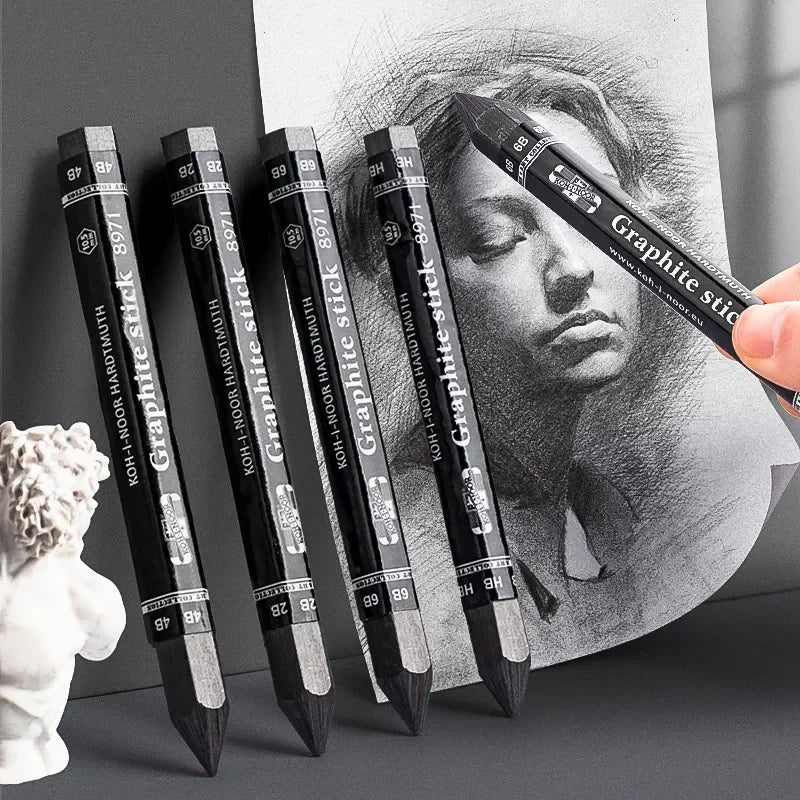 HB/2B/4B/6B Woodless Hexagonal Graphite Stick Charcoal