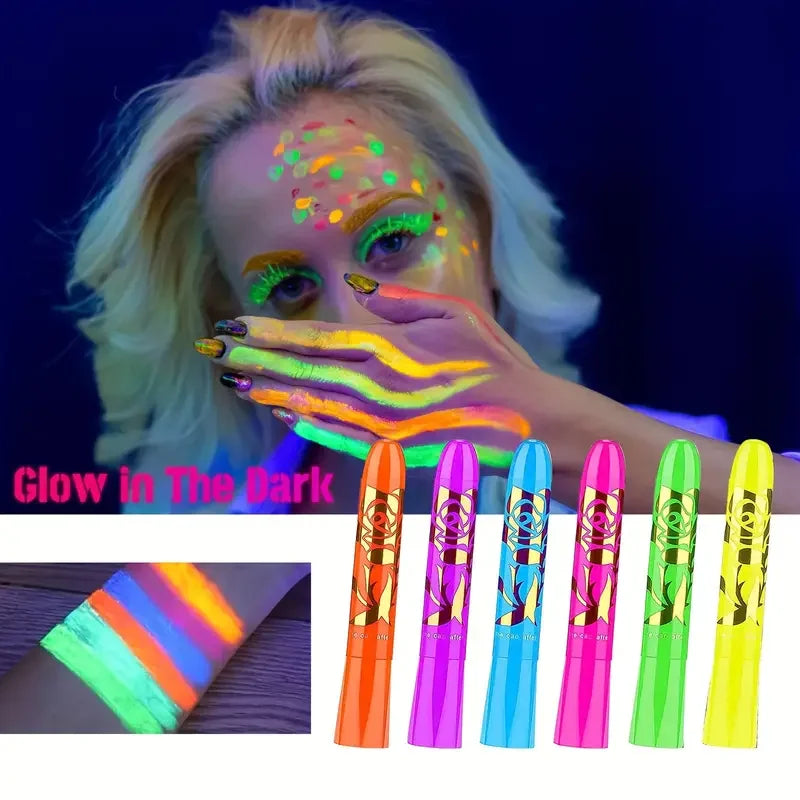 6Pcs UV Neon Face Painting Kit