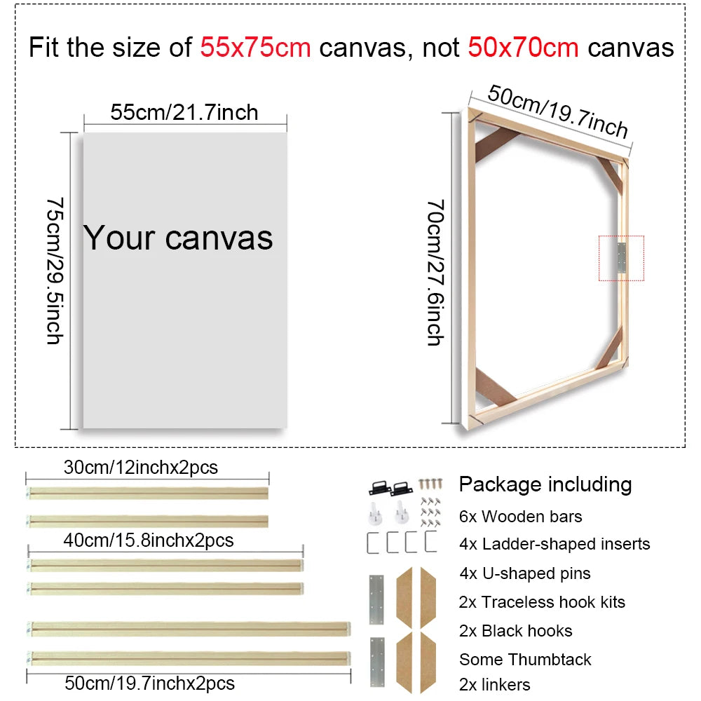 Wooden Frames 30x40 40x50 60x90cm