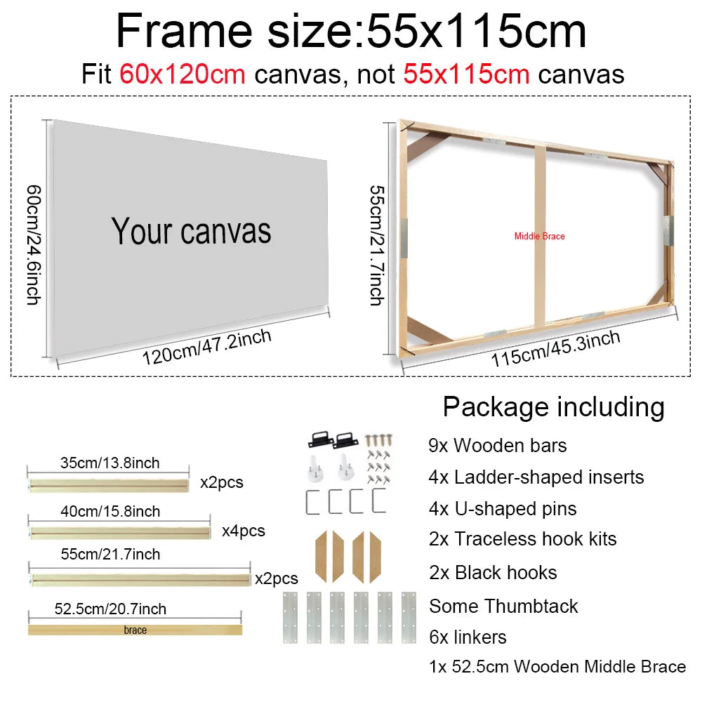 Wooden Frames 30x40 40x50 60x90cm