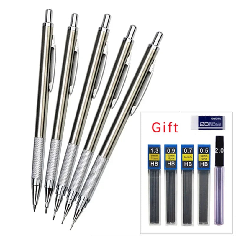Mechanical Pencil Set 0.3, 0.5, 0.7, 0.9, 1.3, 2.0 mm