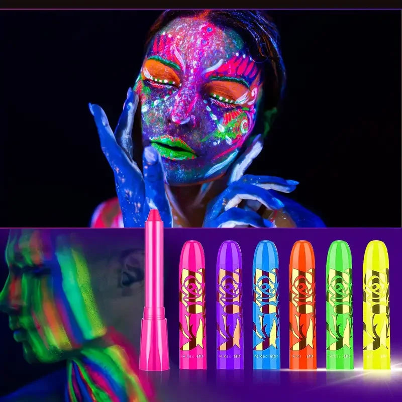 6Pcs UV Neon Face Painting Kit