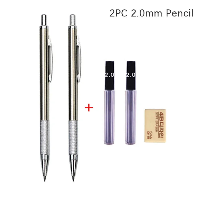 Mechanical Pencil Set 0.3, 0.5, 0.7, 0.9, 1.3, 2.0 mm