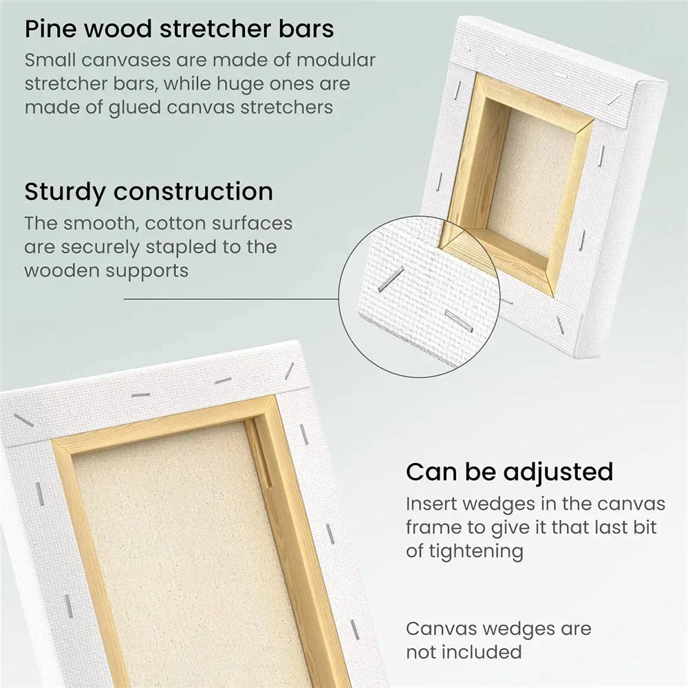 4pcs/pack Canvas Primed