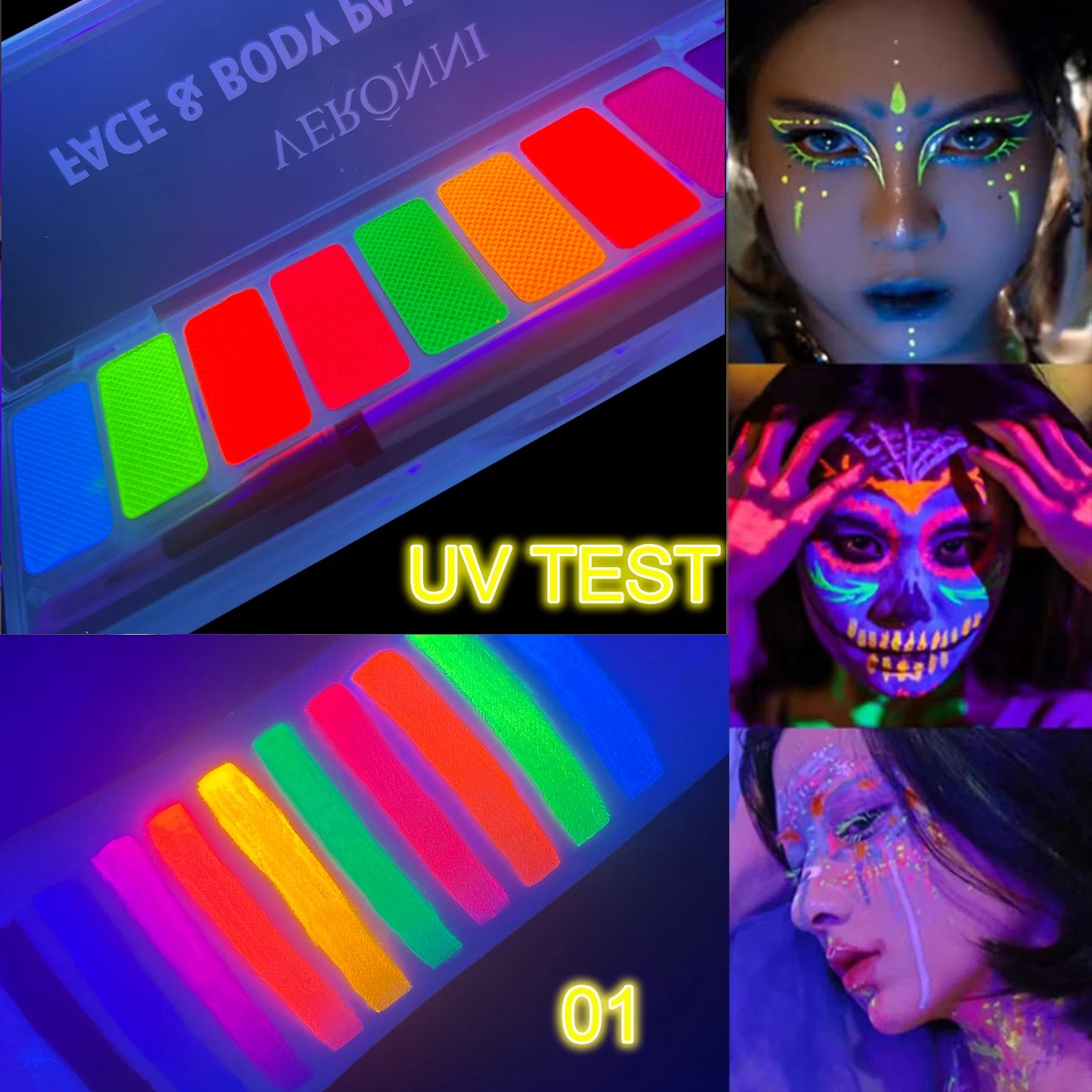 10 Colours Glow Body Art