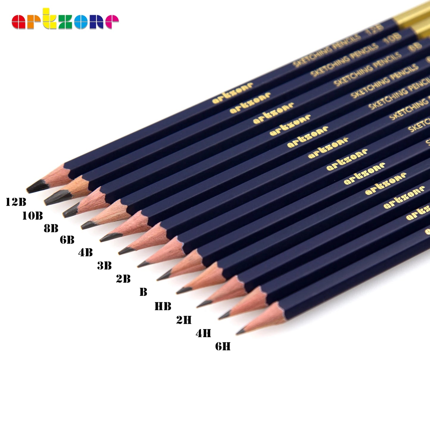 Professional Pencil Set, 12pcs 6H-12B. Ideal for Drawing Art, Sketching, Shading
