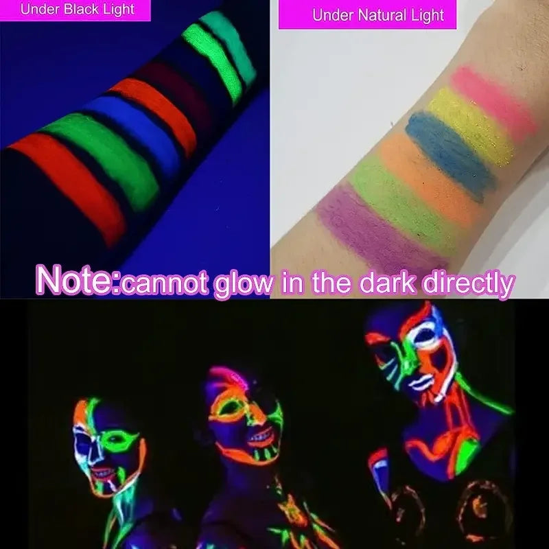 6Pcs UV Neon Face Painting Kit