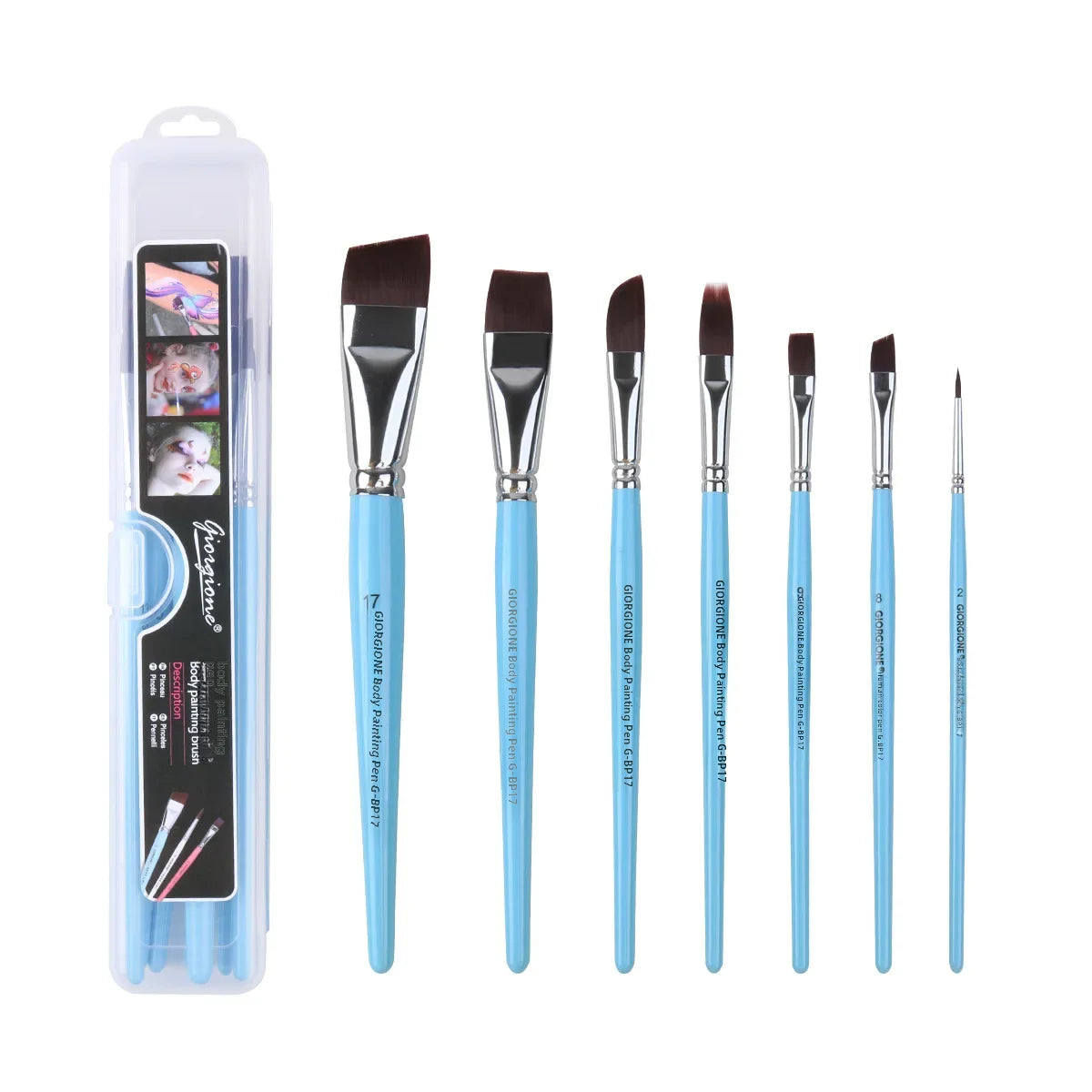 Body Painting Brushes Set 17-Pcs Suitable For Children