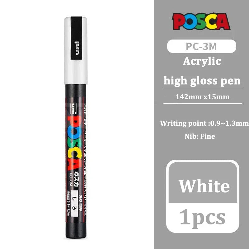 UNI POSCA Marker Pen White Black