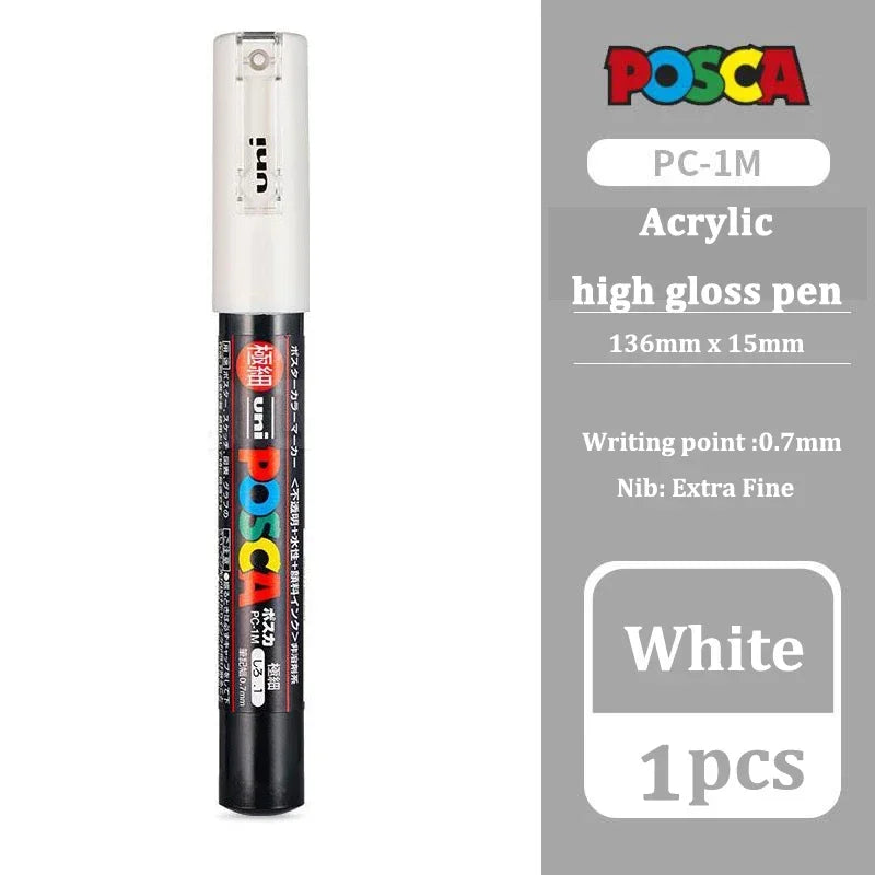 UNI POSCA Marker Pen White Black