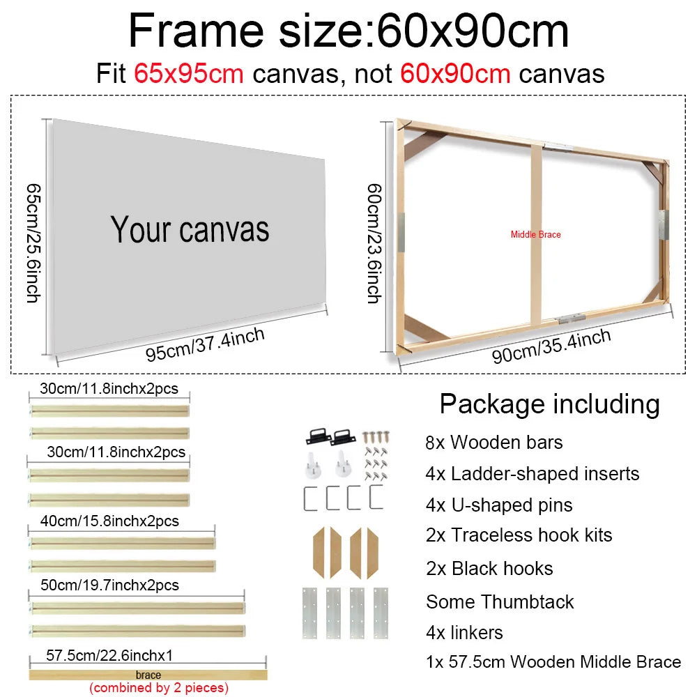 Wooden Frames 30x40 40x50 60x90cm