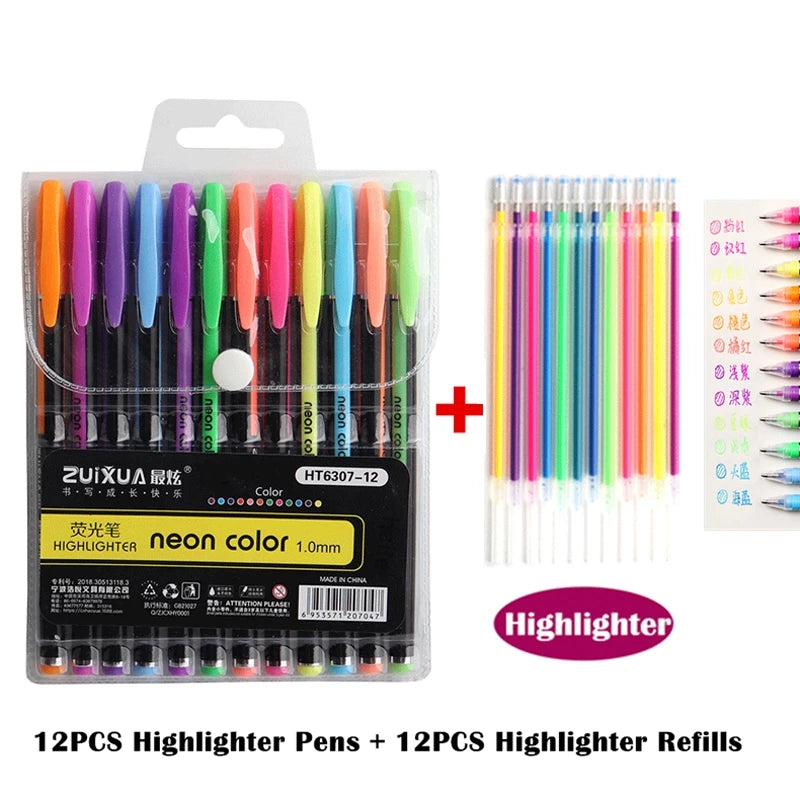 12/24Pcs Colours Gel Pens