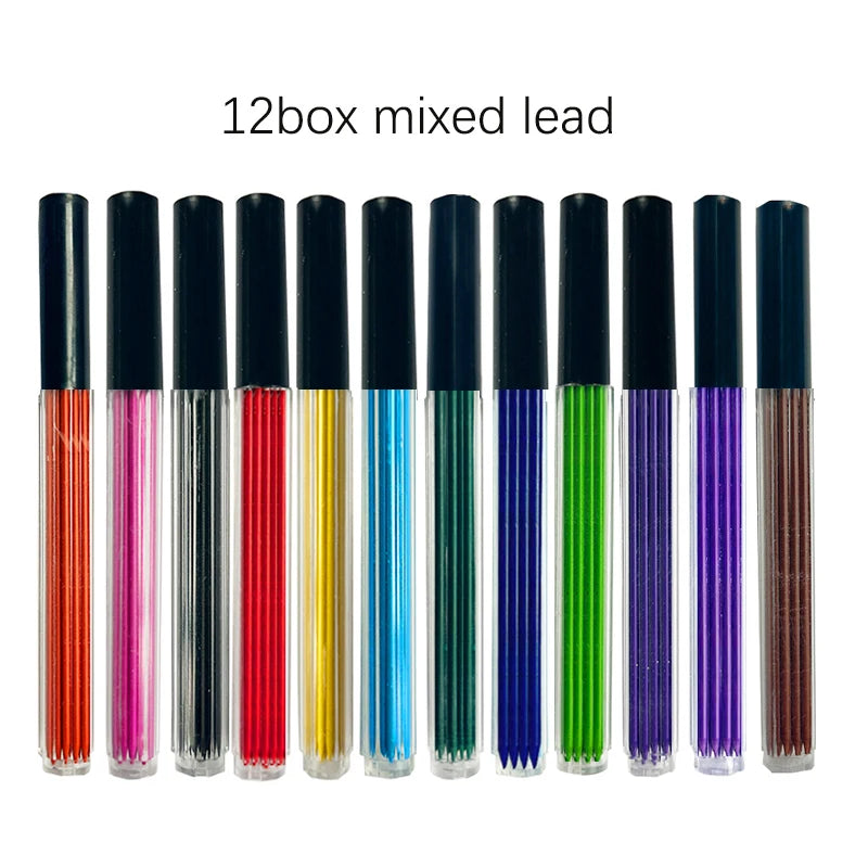 12 Colours 2.0mm HB Replaceable Lead for Automatic Pencils