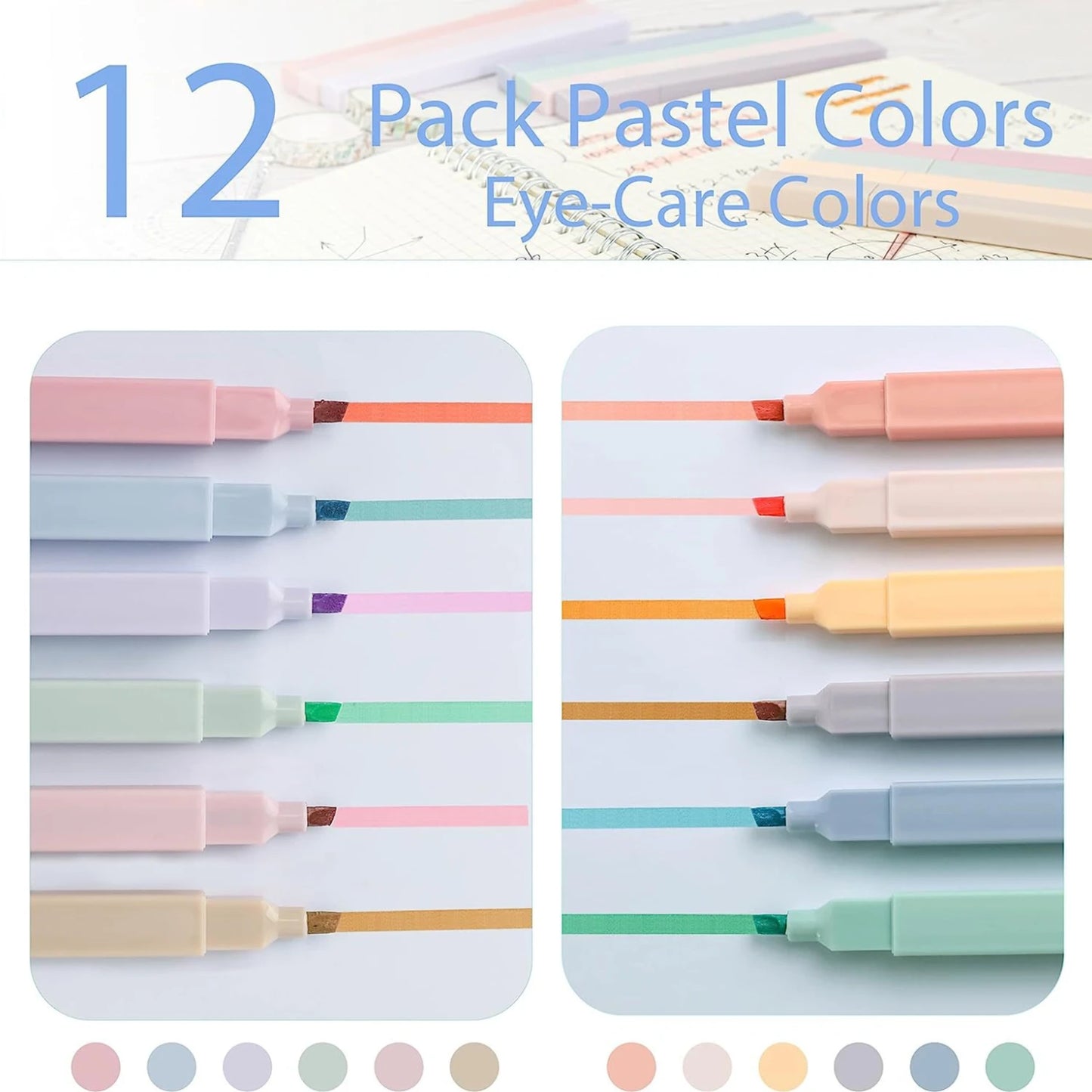 Highlighters Pastel 12 Colours