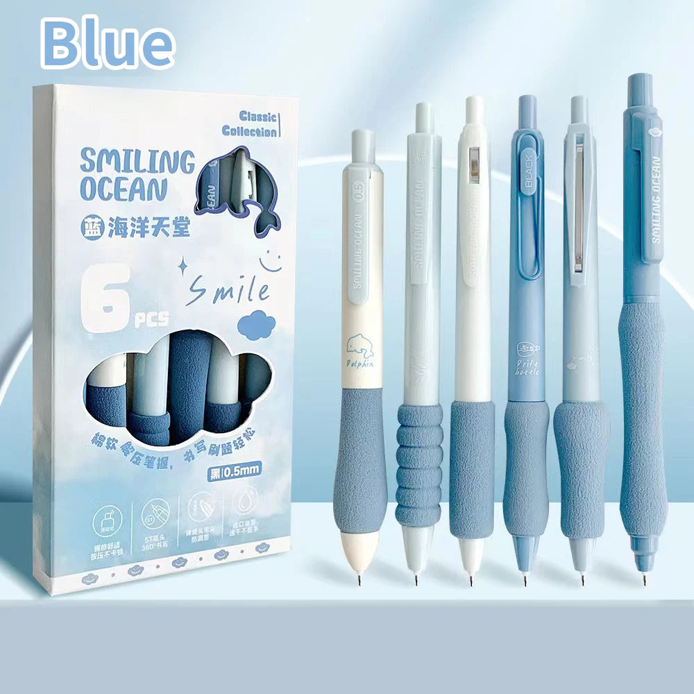 6PC Coffee Colour Press Pen