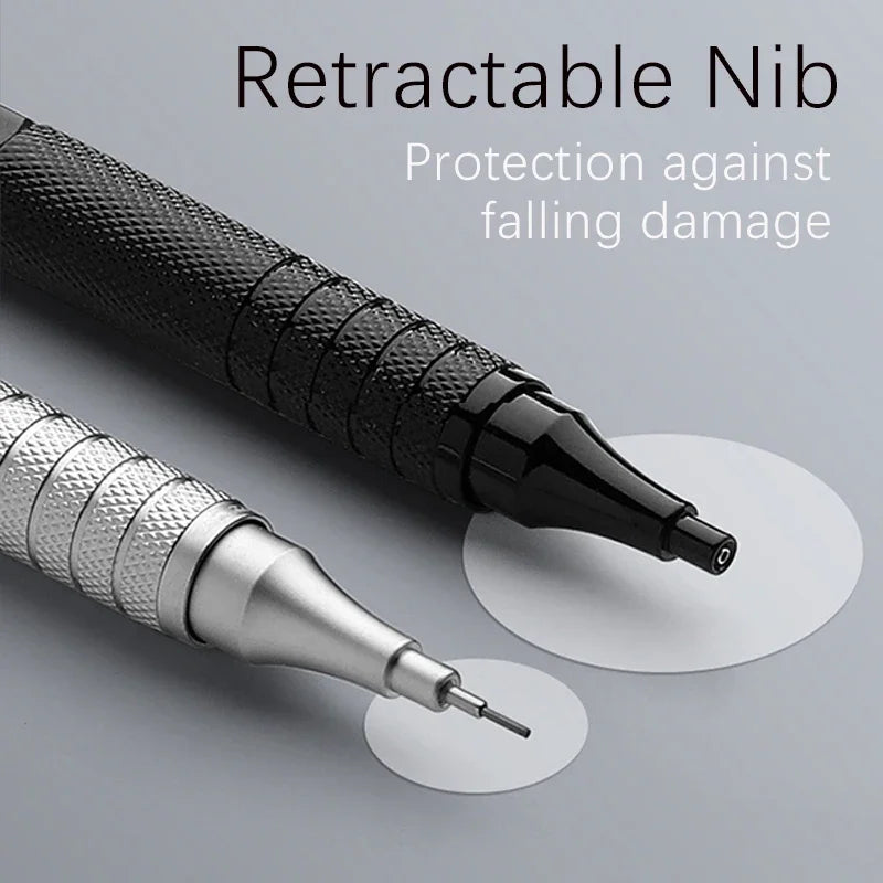 1Pc Mechanical Pencil 0.3/0.5/0.7/2.0mm Metal