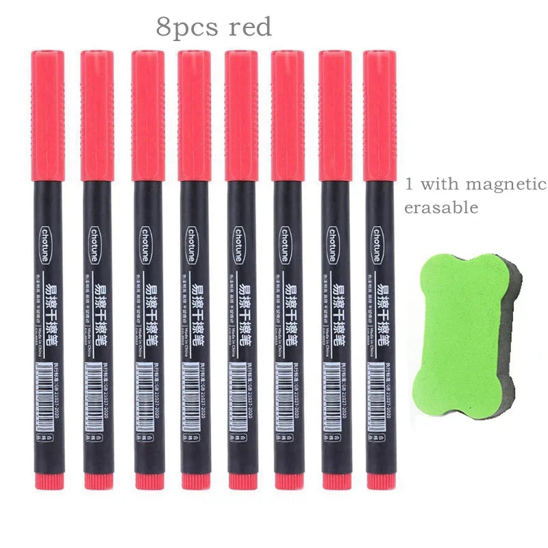 8pcs Erasable Whiteboard Pens 0.5mm