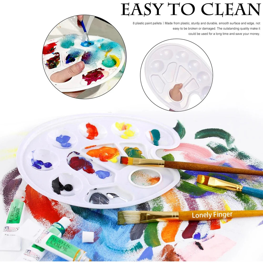 3/8/10 Pack Oval Paint Palettes