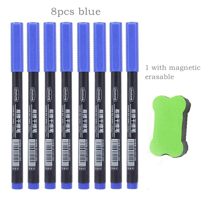 8pcs Erasable Whiteboard Pens 0.5mm