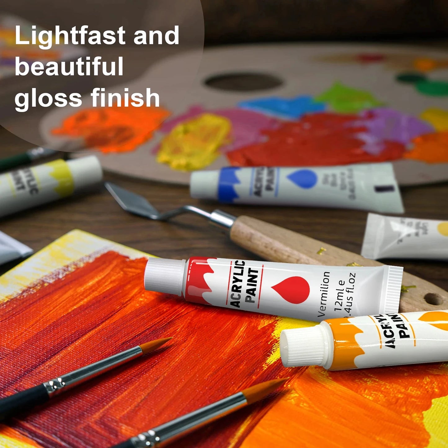 Acrylic Paints Set - 12/24 Colours 12ml