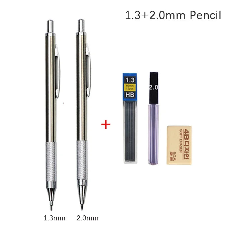 Mechanical Pencil Set 0.3, 0.5, 0.7, 0.9, 1.3, 2.0 mm