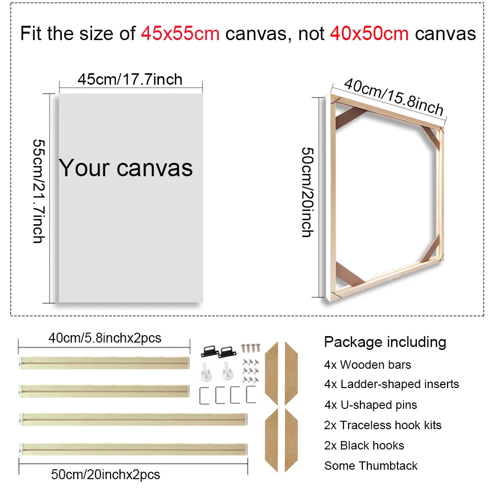 Wooden Frames 30x40 40x50 60x90cm