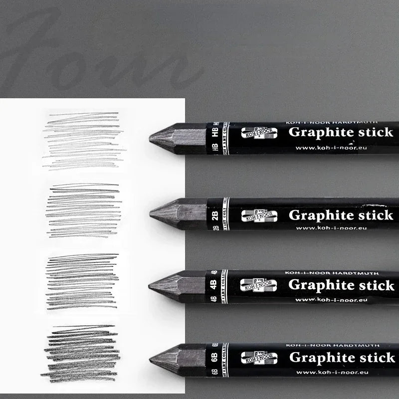 HB/2B/4B/6B Woodless Hexagonal Graphite Stick Charcoal