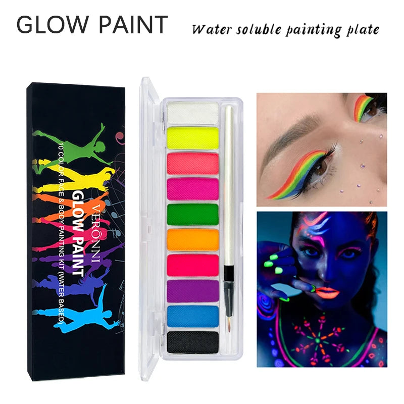 10 Colours Glow Body Art