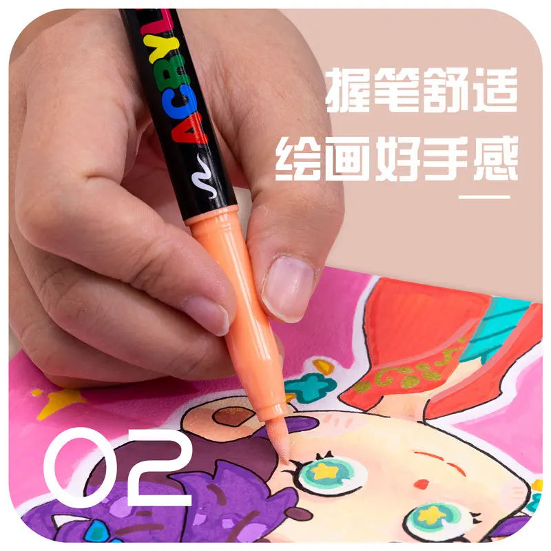 12 Colours Skin Colour Acrylic Markers