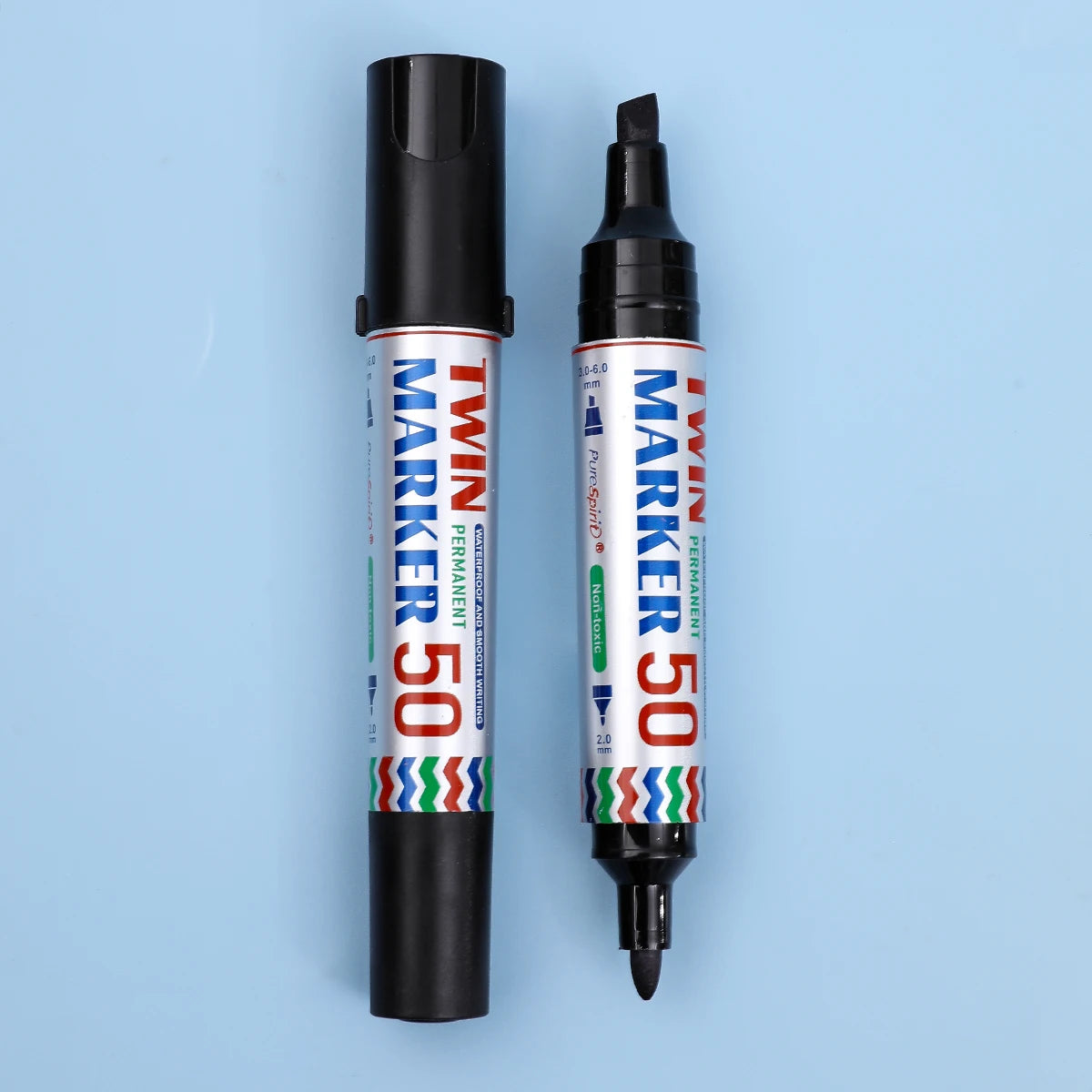 3pcs Waterproof Large Permanent Markers Dual Tips 2-6mm