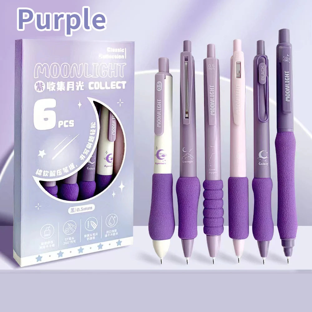 6PC Coffee Colour Press Pen