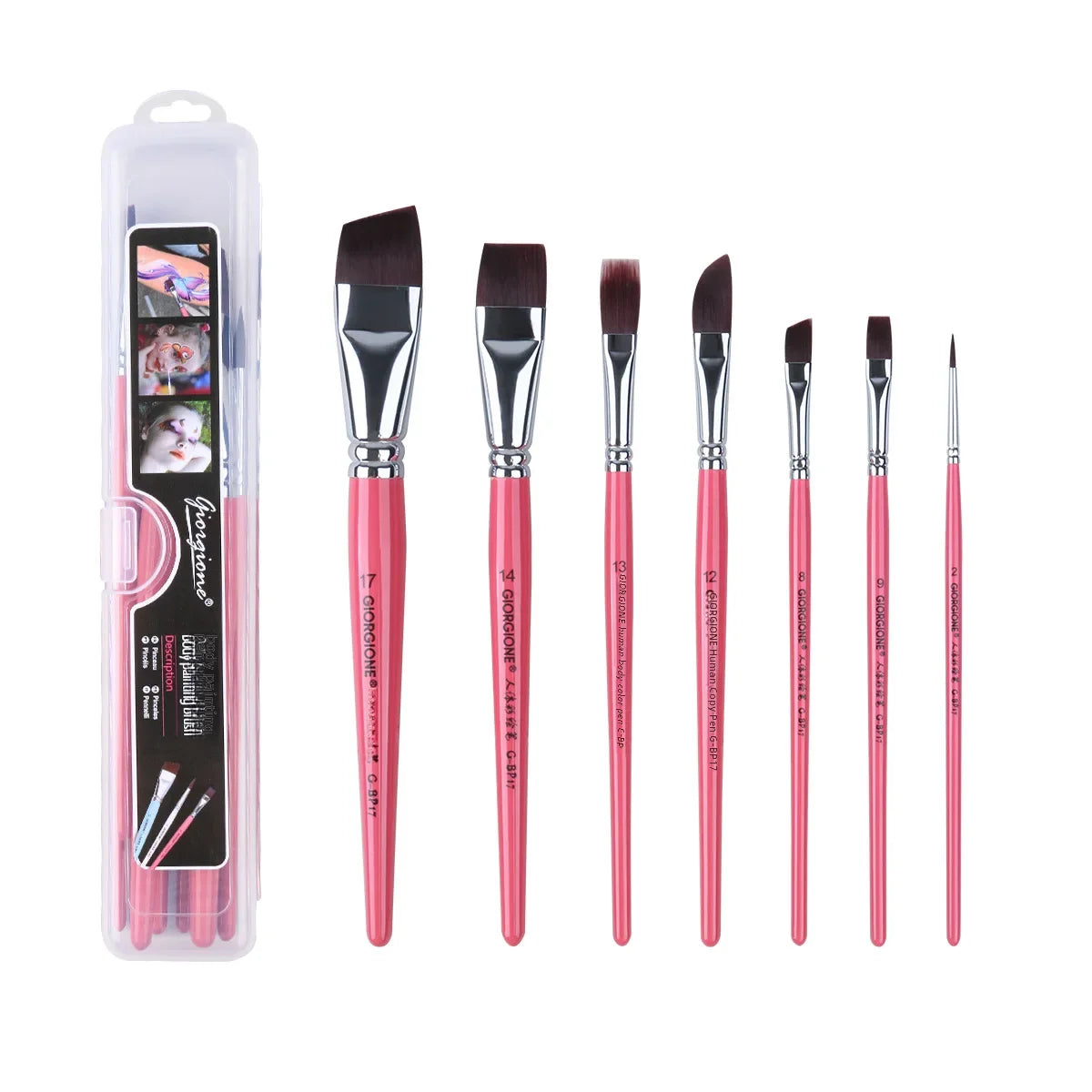 Body Painting Brushes Set 17-Pcs Suitable For Children