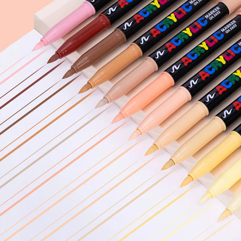 12 Colours Skin Colour Acrylic Markers