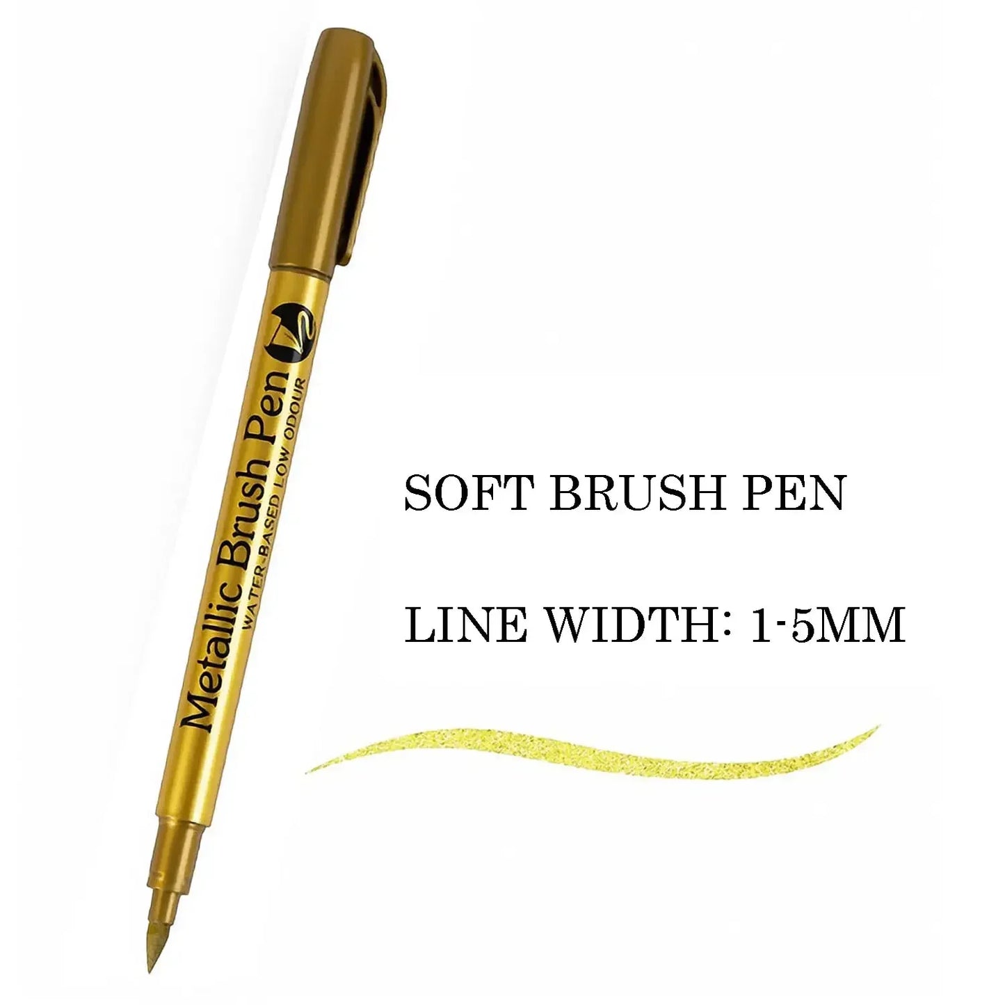 6Pcs Brush Metallic Marker Pens