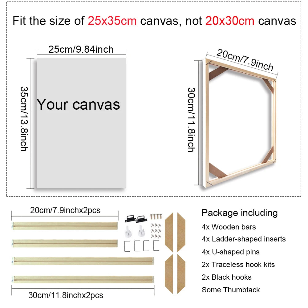 Wooden Frames 30x40 40x50 60x90cm