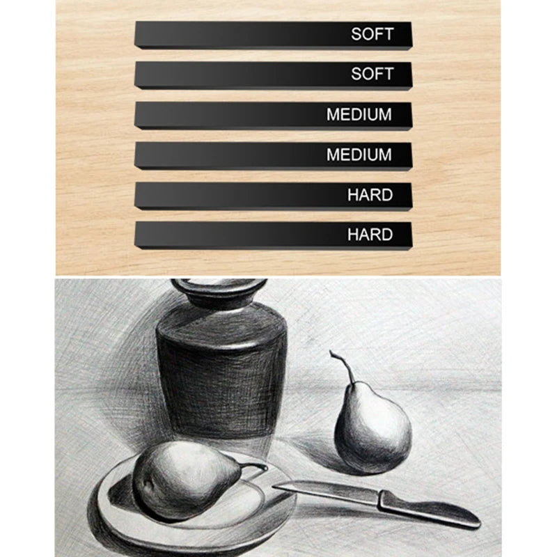 Black Charcoal Sticks 6 PCS