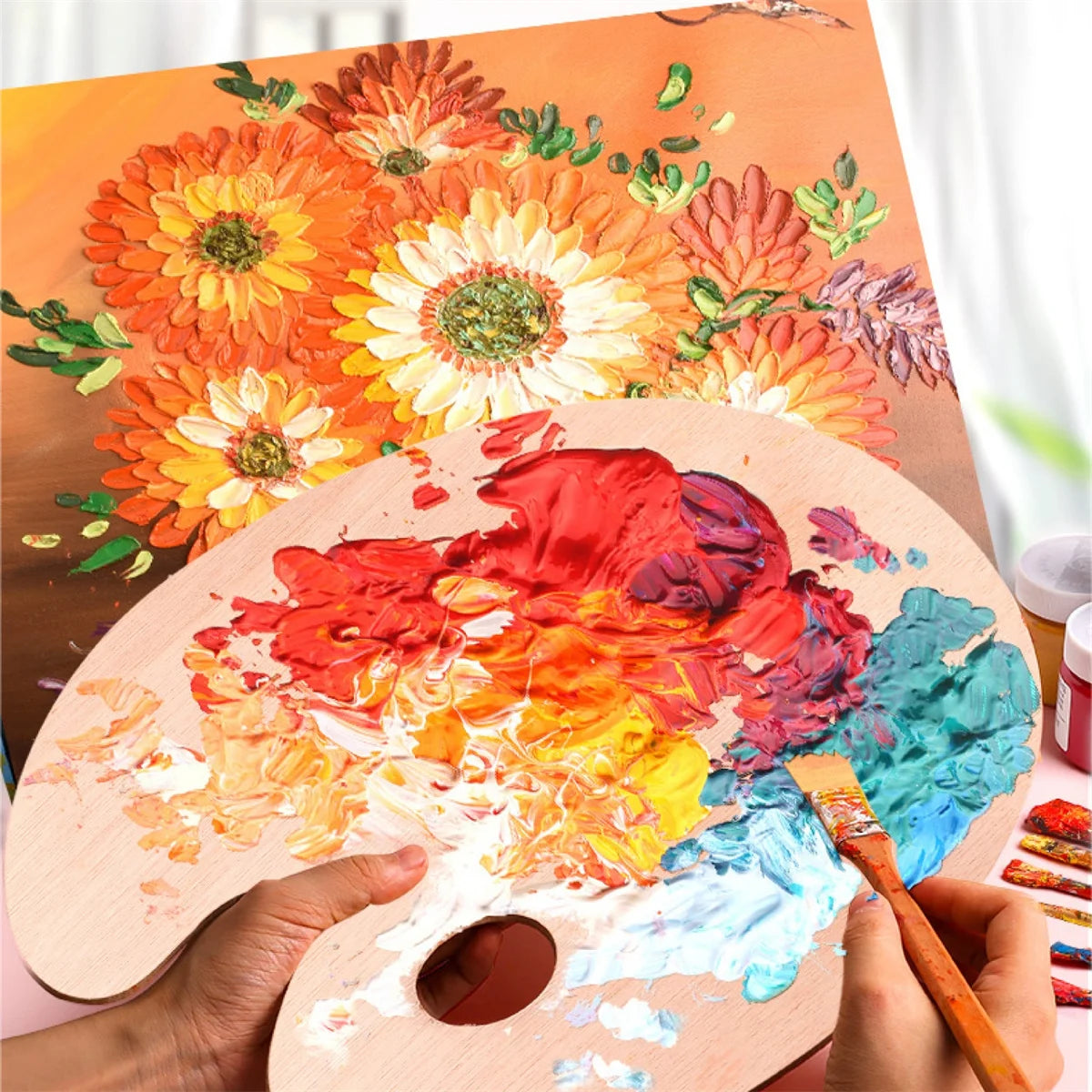 11.2" X 7.9" Wooden Paint Palette