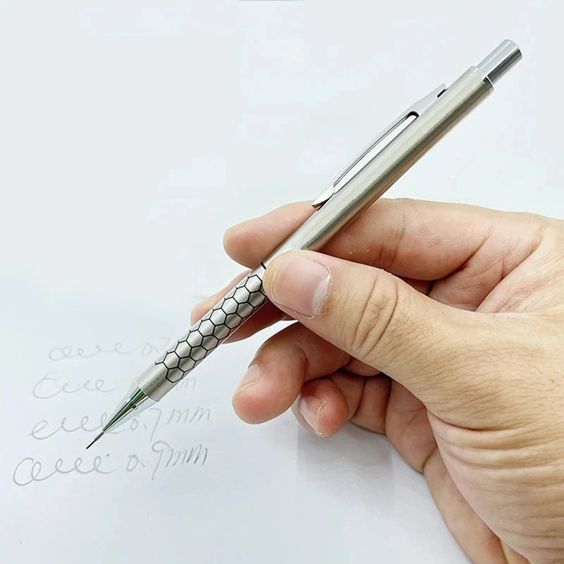 0.5 0.7 0.9mm Metal Mechanical Pencil with Eraser Set 2B/HB