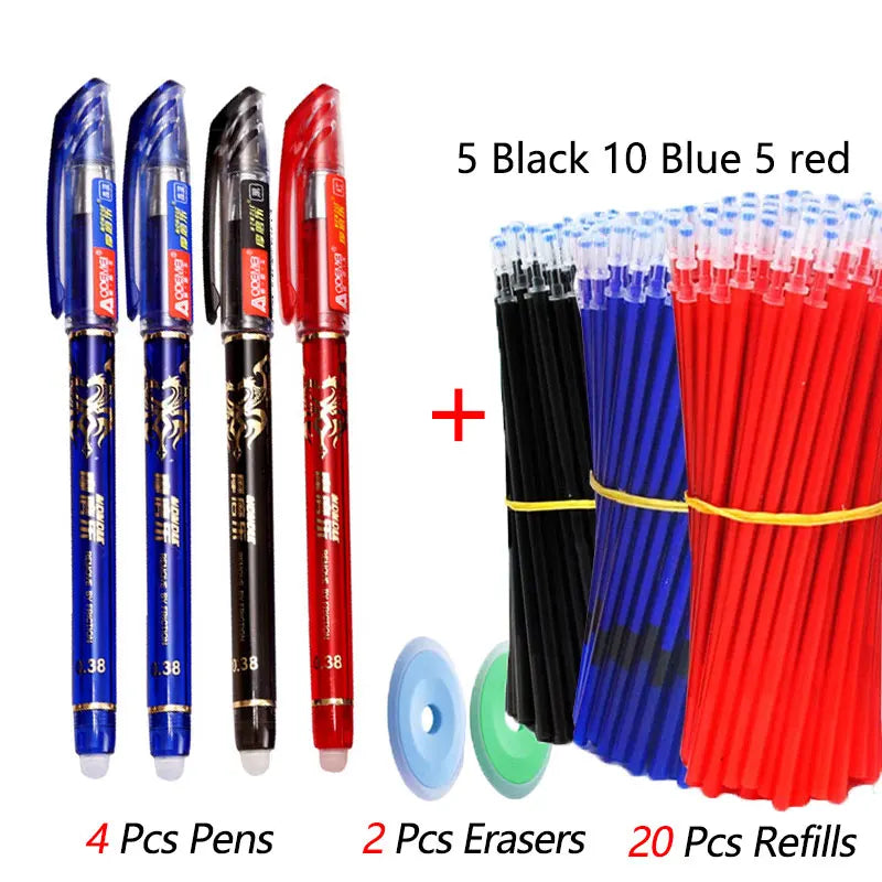 26 Pcs/Set Erasable Gel Pens 0.35mm