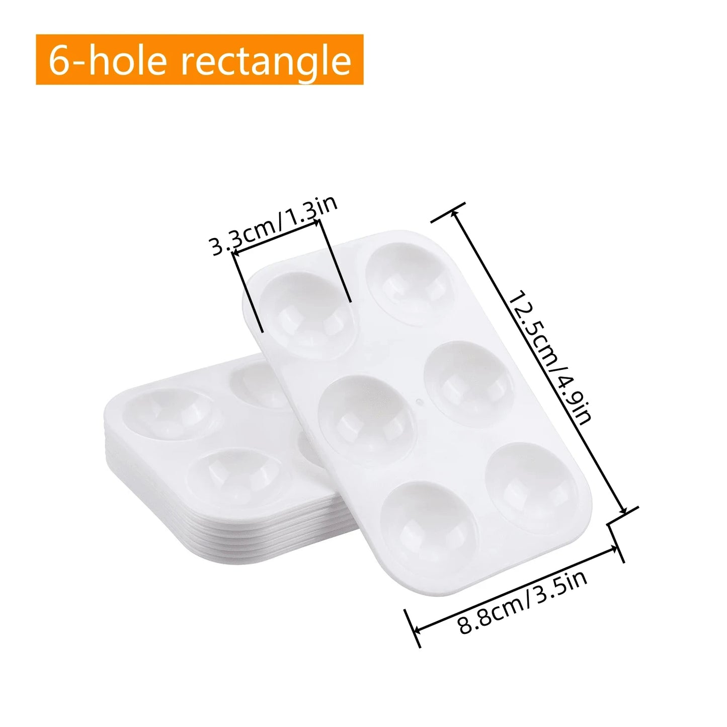 8pcs White Plastic Paint Palettes