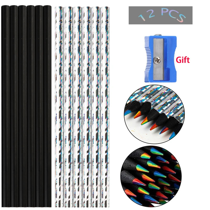 12pcs/Set Rainbow Pencil 7 Colours