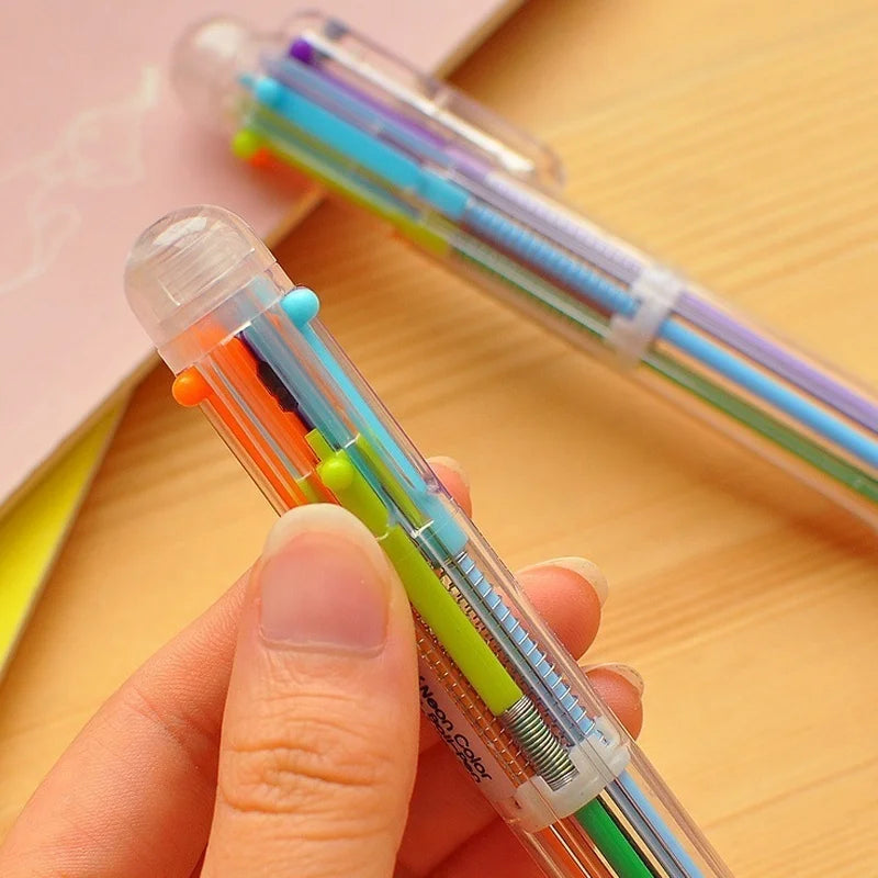 10Pcs Transparent Ballpoint Pen