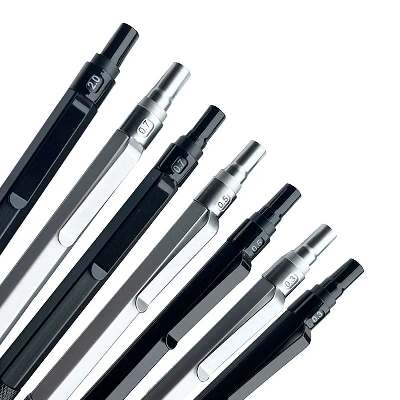 1Pc Mechanical Pencil 0.3/0.5/0.7/2.0mm Metal