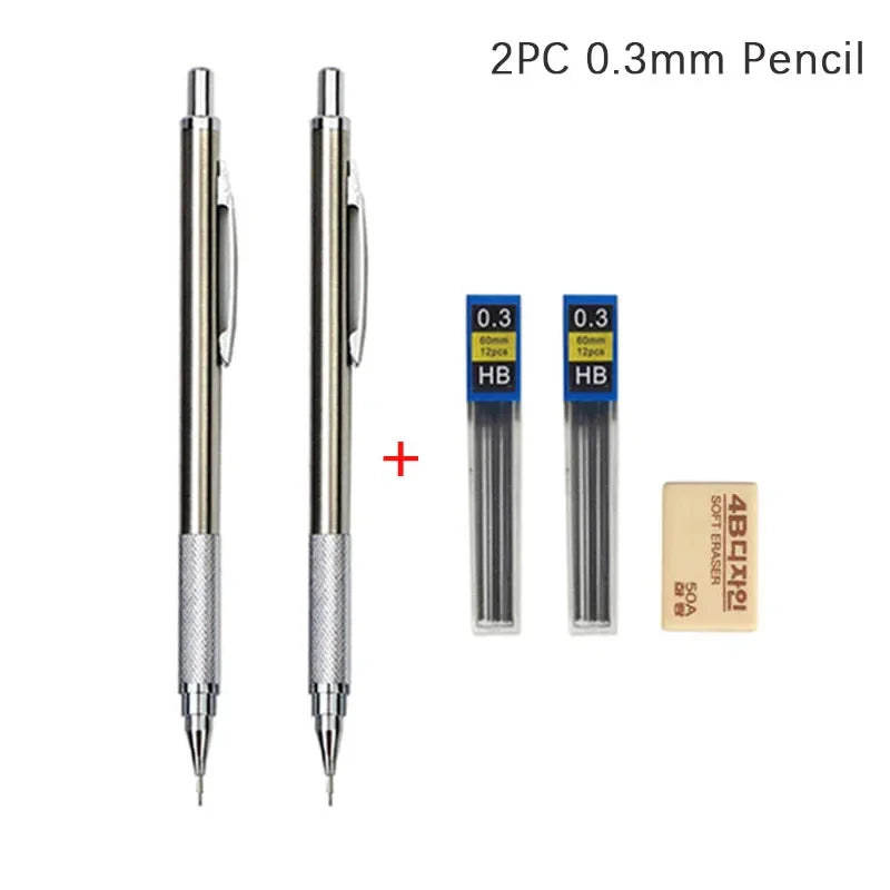 Mechanical Pencil Set 0.3, 0.5, 0.7, 0.9, 1.3, 2.0 mm