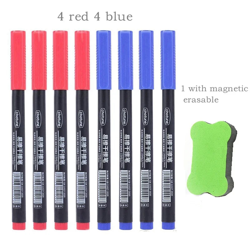 8pcs Erasable Whiteboard Pens 0.5mm